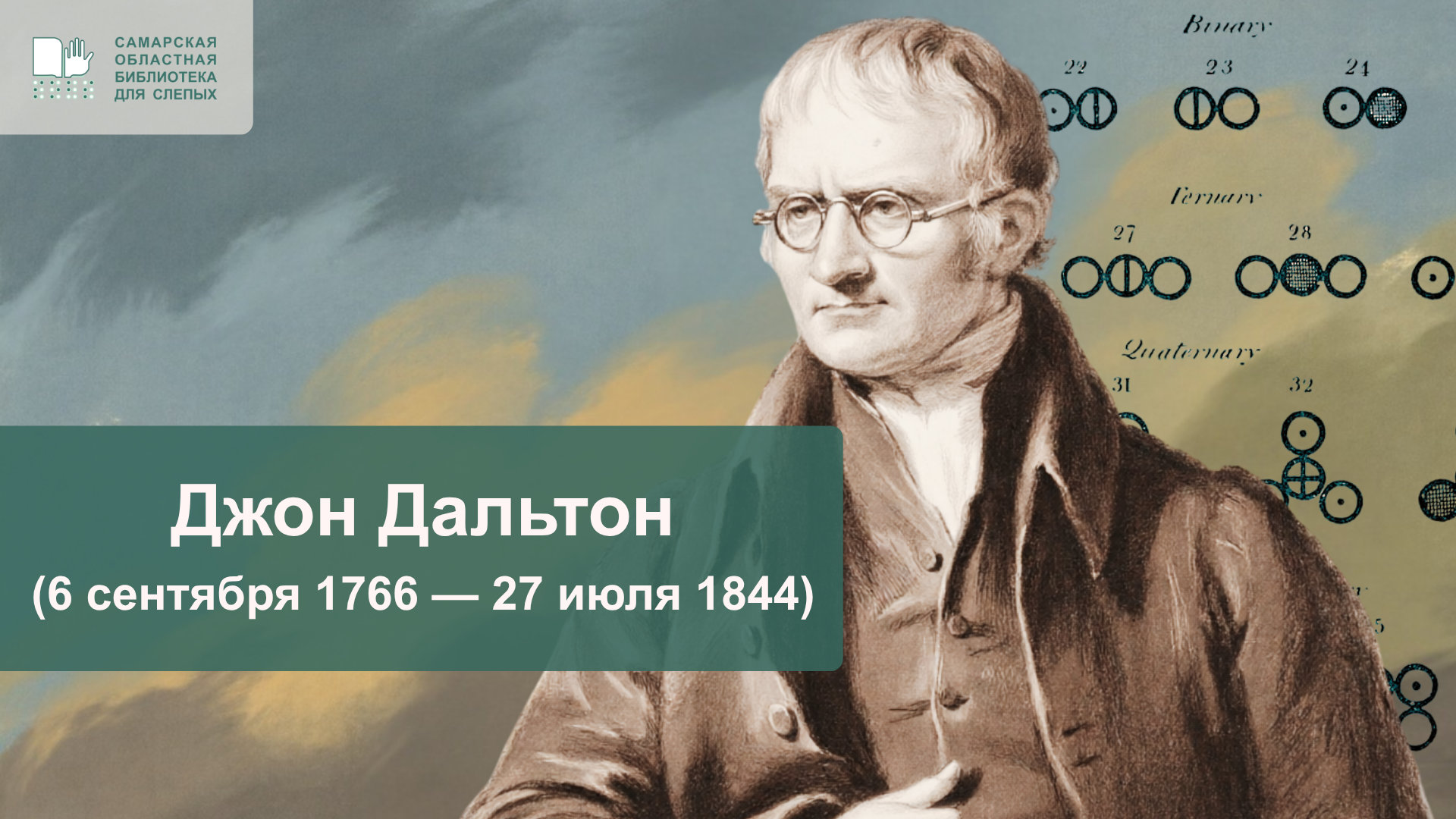 «Джон Дальтон – юбилей ученого по Тифлокалендарю»